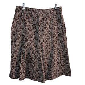 Charter Club Women’s Brown Midi A-Line Skirt | Size 12 | Beach Boho Y2K